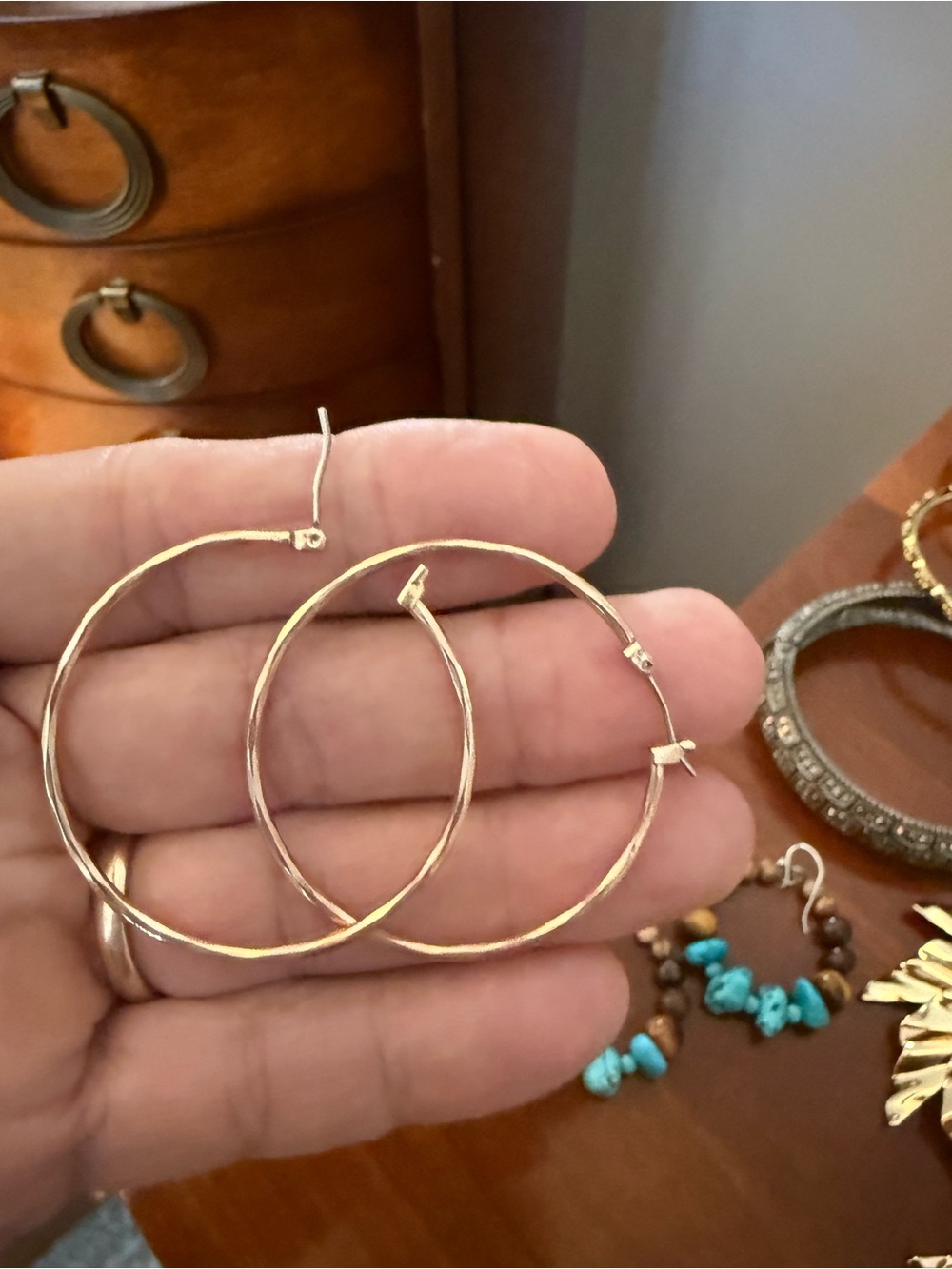 Gold Hoop Earrings, Bracelets  - Classic Women’s Jewelry Lot